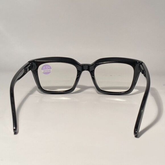 0617 Claudia Reading Glasses 2.50 Oversize Readers Black Square Shape NWT - Picture 4 of 9